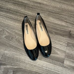 Karl Lagerfeld Paris Women's Vada Ballet Flat Black Patent Leather Sz 6.5